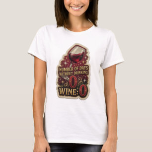 T-shirt Or tendance Nombre de JOURS SANS BOIRE DE VIN 0