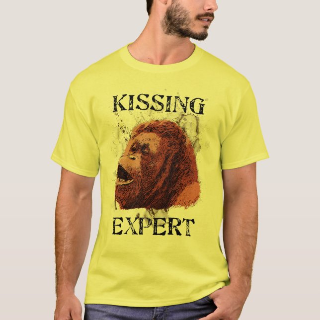 T-shirt Orang-outan embrassant l'expert (Devant)