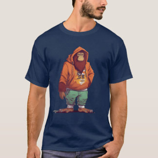 T-shirt Orang-outan Street Art Singe fille rap urbain