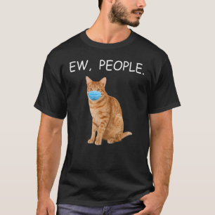 T-shirt Orange Abby Cat Ew Personnes Chat Portant Un Masqu