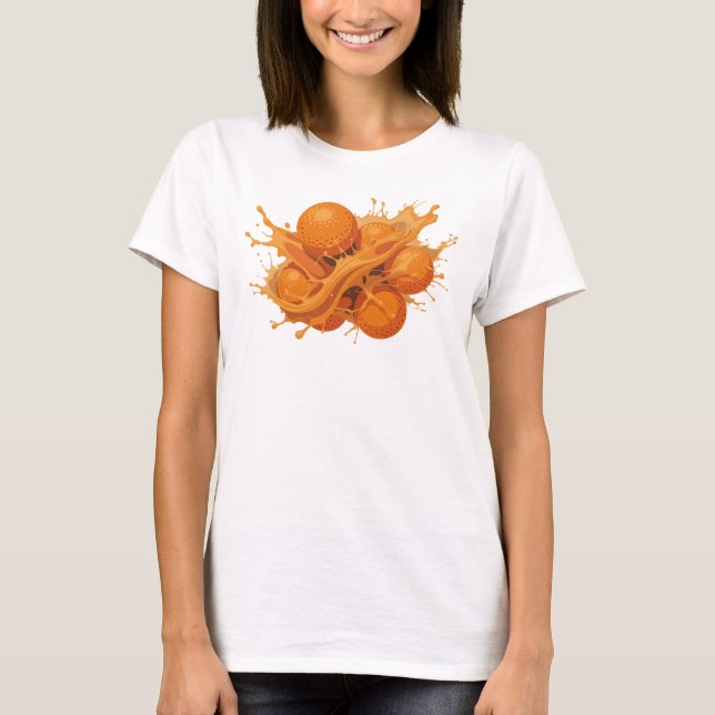 T-shirt Orange Abstrait Orange Gras & Beau (Devant)