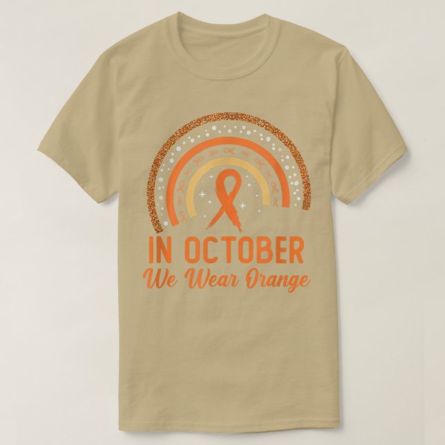 T-shirt Orange Adhd Sensibilisation En Octobre Nous Porton (Design devant)