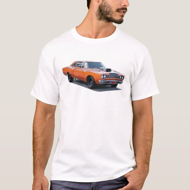 T-shirt Orange avec le Roadrunner. 1967 noir de Plymouth (Devant)