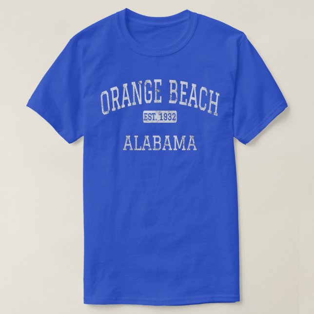 T-shirt Orange Beach Alabama AL Vintage (Design devant)