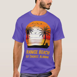 T-shirt Orange Beach Gulf Shores Alabama Vintage Sunset Re