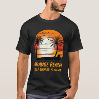 T-shirt Orange Beach Gulf Shores Alabama Vintage Sunset Re