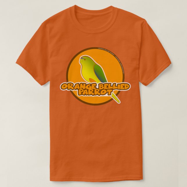 T-shirt Orange Bellied Parrot Critically Endangered (Design devant)