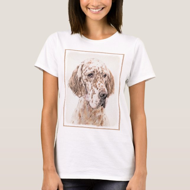 T-shirt Orange Belton Painting Dog Art (Devant)