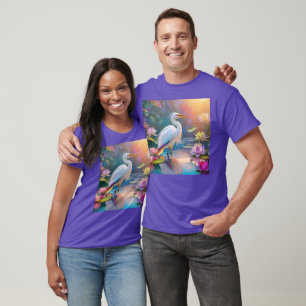 T-shirt Orange Billed White Heron Imaginaire Bird