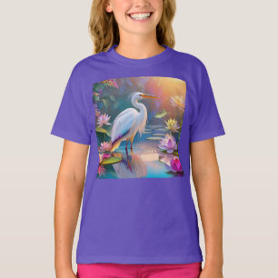 T-shirt Orange Billed White Heron Imaginaire Bird