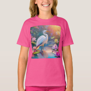T-shirt Orange Billed White Heron Imaginaire Bird