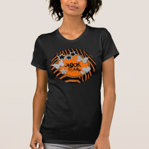 T-shirt Orange Black Silver Zebra Parties scintillant Rock