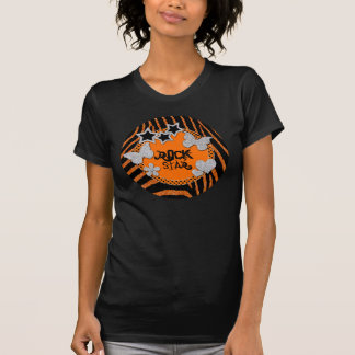 T-shirt Orange Black Silver Zebra Parties scintillant Rock