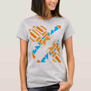 T-shirt Orange Bleu Géométrique Diagonale Sud-Ouest