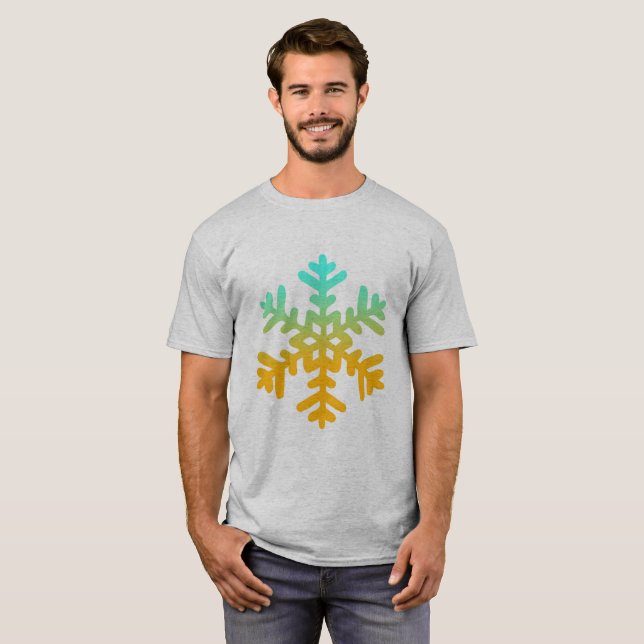 T-shirt Orange Blue Geay Snowflake (Devant entier)