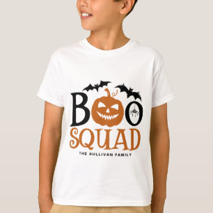 T-shirt Orange Boo Squad Lettres Éffrayantes Halloween
