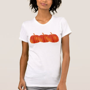 T-shirt Orange brillant automne Halloween citrouilles pers
