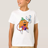 Orange comme Coiffeur avec ciseaux et sèche-cheveu