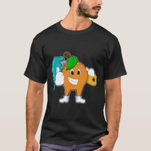 T-shirt Orange comme Peintre avec pinceau