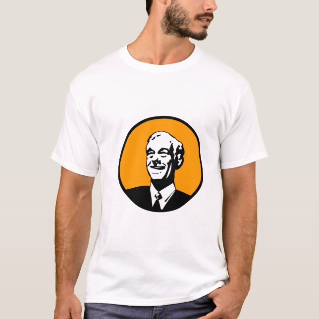 T-shirt Orange de cercle de Ron Paul (Devant)