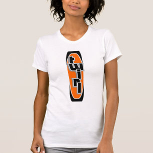 T-shirt orange de débardeur de pirouette de surfe
