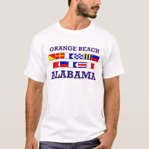 T-shirt orange de drapeaux de plage
