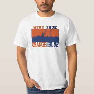 T-shirt Orange de séjour et bleu vrais