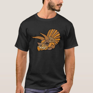 T-shirt Orange de triceratops d'art déco