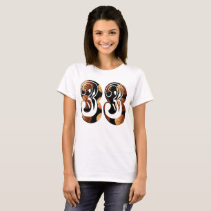 T-shirt Orange Dimensionnel Basketball Noir Numéro 33,
