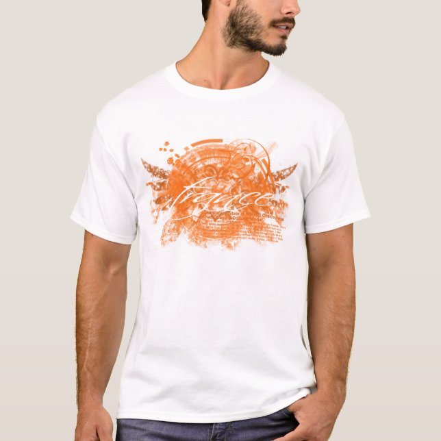 T-shirt Orange d'impact de transe (Devant)