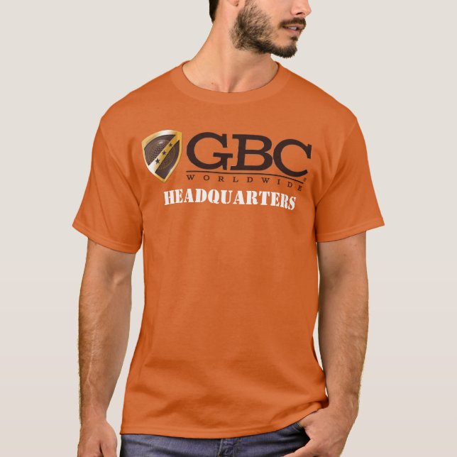 T-shirt orange du siège de GBC (Devant)