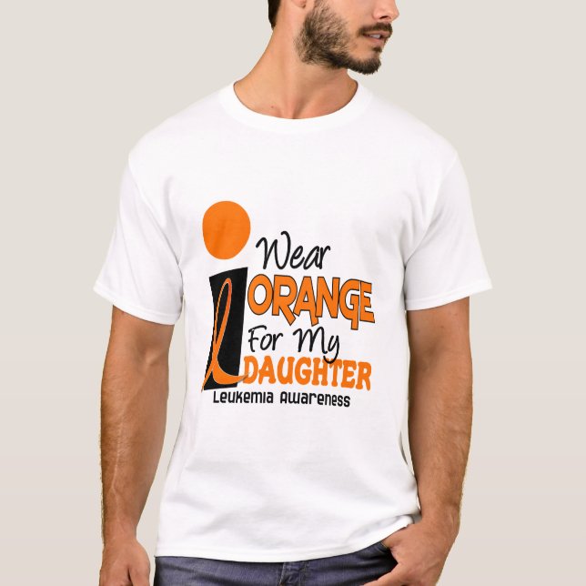 T-shirt ORANGE d'USAGE de la leucémie I POUR MA FILLE 9 (Devant)