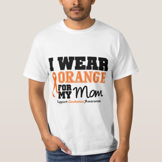 T-shirt Orange d'usage de la leucémie I pour ma maman (Devant)