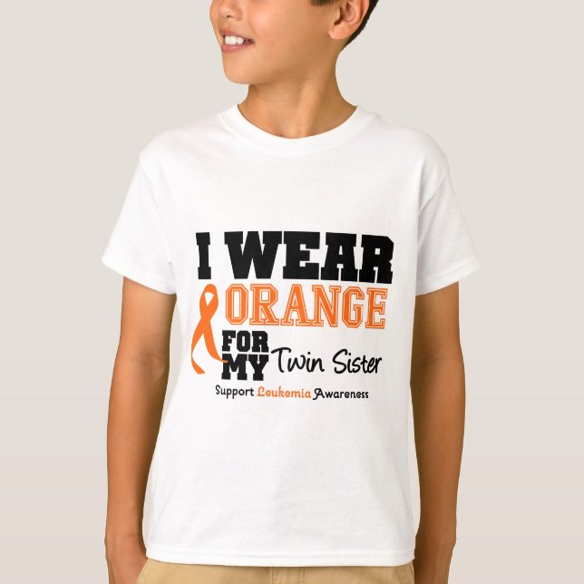 T-shirt Orange d'usage de la leucémie I pour ma soeur (Devant)