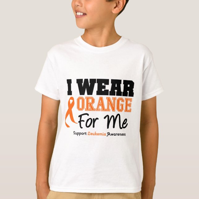 T-shirt Orange d'usage de la leucémie I pour moi (Devant)