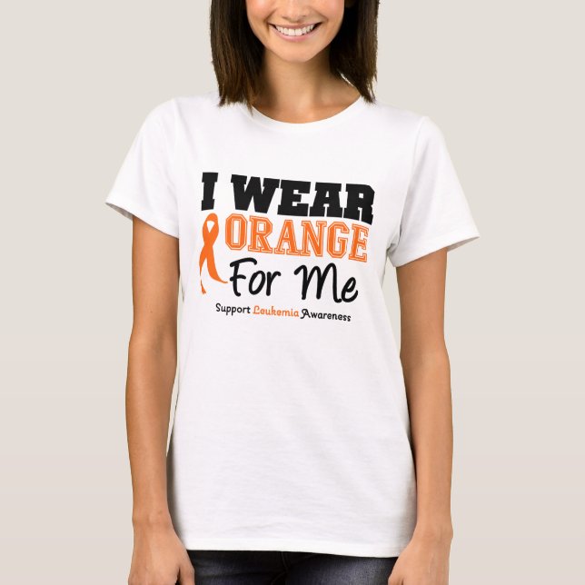 T-shirt Orange d'usage de la leucémie I pour moi (Devant)