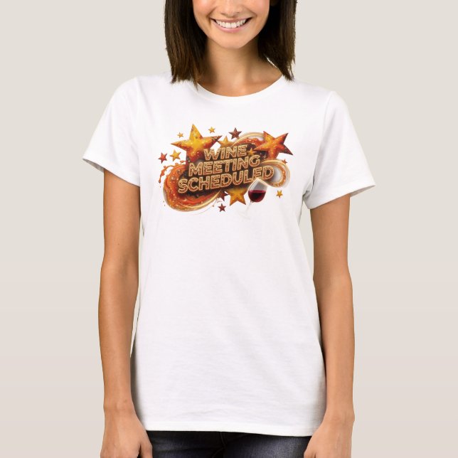 T-shirt Orange ÉCLATÉ RENCONTRE VIN PROGRAMMÉE Texte 3D Ar (Devant)