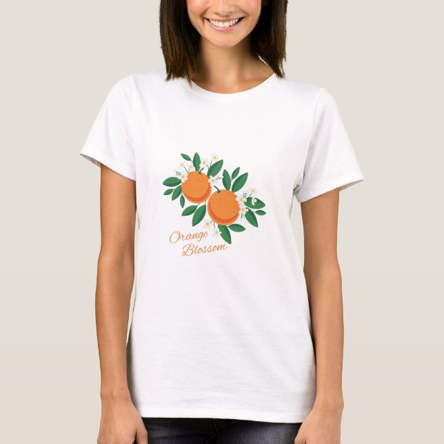 T-shirt Orange en fleurs (Devant)
