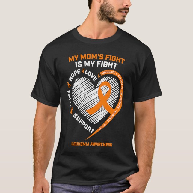 T-shirt Orange Femmes Hommes Leucémie Sensibilisation Mère (Devant)