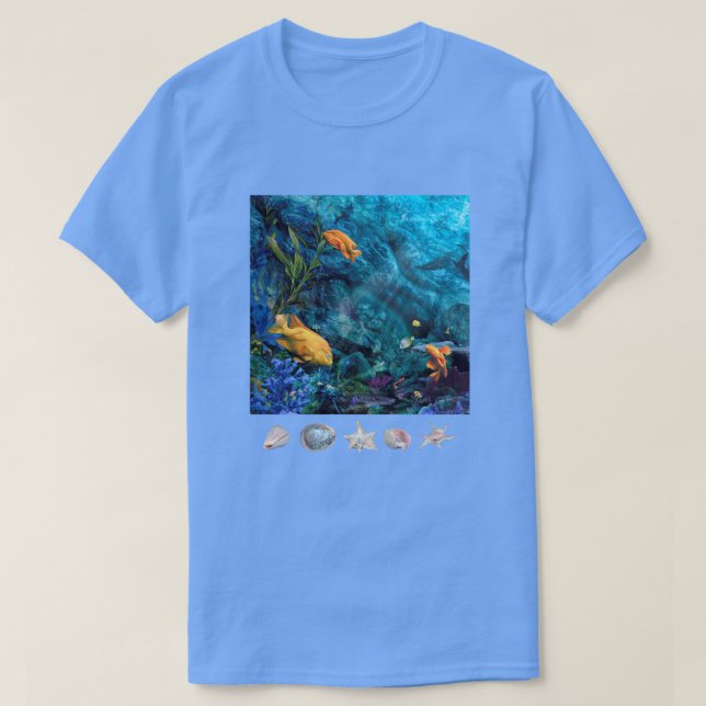 T-shirt ORANGE FISH BLUE OCEAN (Design devant)