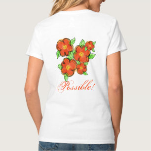T-shirt Orange Floral Designer
