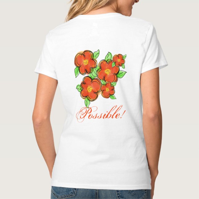 T-shirt Orange Floral Designer (Dos)