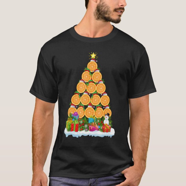 T-shirt Orange Fruit  Xmas Holiday  Orange Christmas Tree (Devant)