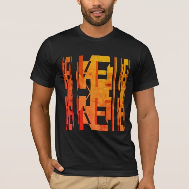 T-shirt Orange Gold Tons MCM Look Faded Effet Design (Devant)