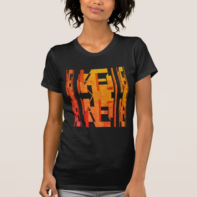 T-shirt Orange Gold Tons MCM Look Faded Effet Design (Devant)