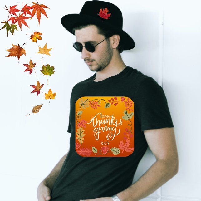 T-shirt Orange Green Maple Family Bons thanksgivings Mens (Créateur téléchargé)