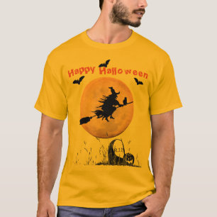 T-shirt Orange Halloween Witch