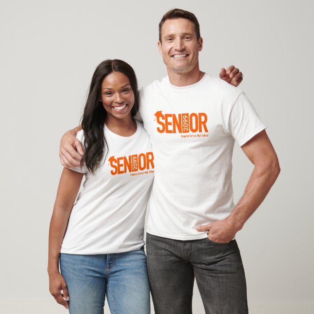 T-shirt Orange HAUT-PLAN avec Bac de graduation (Unisexe)