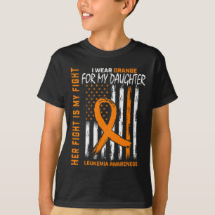 T-shirt Orange Leukemia Cancer Sensibilisation American