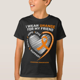 T-shirt Orange Leukemia Sensibilisation Ami Cadeaux Hommes
